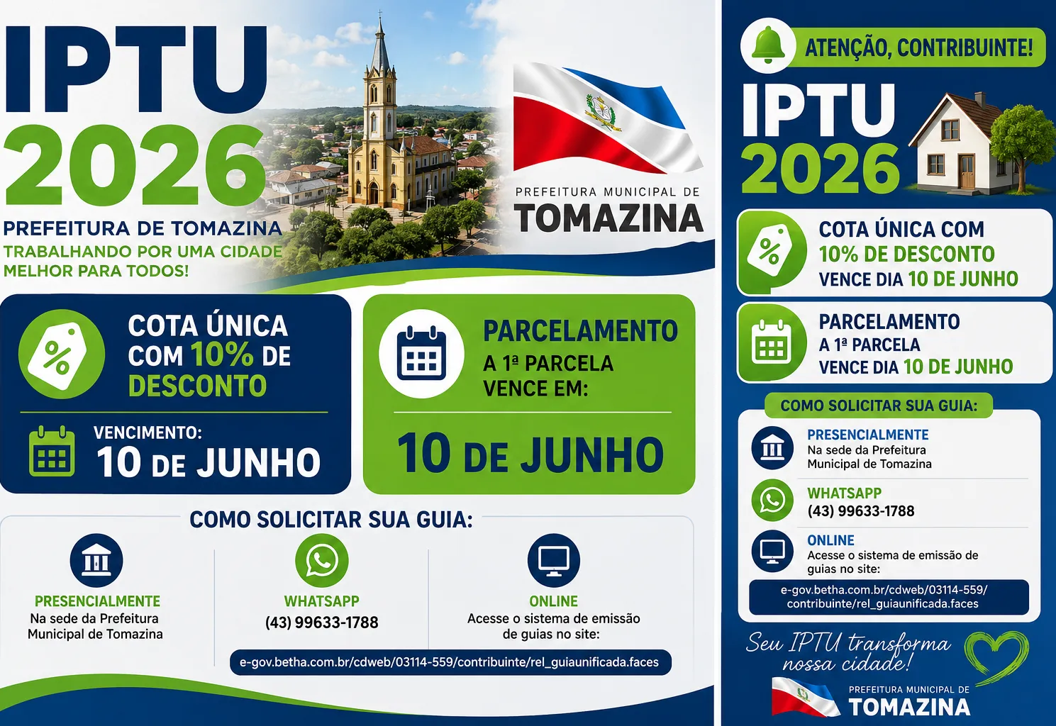 IPTU 2026: Cota Única com 10% de desconto vence em 10 de junho